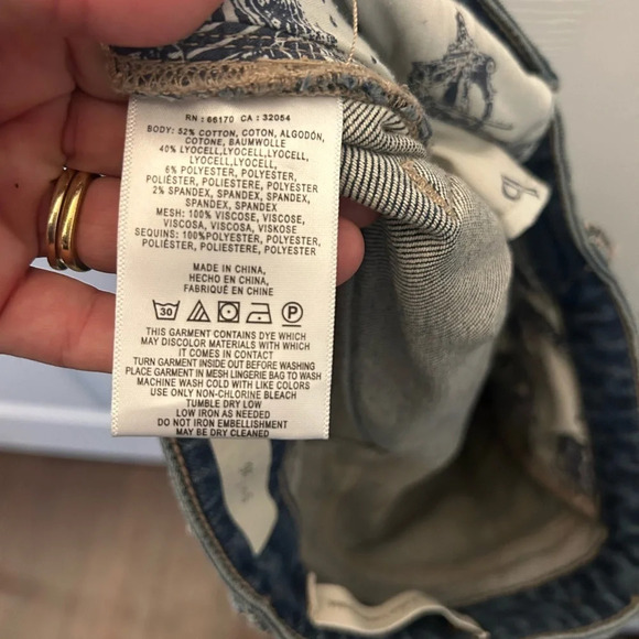 Anthropologie Pilcro The Letterpress Women's 26 High Rise Sequin Flare Jeans - Picture 6 of 7